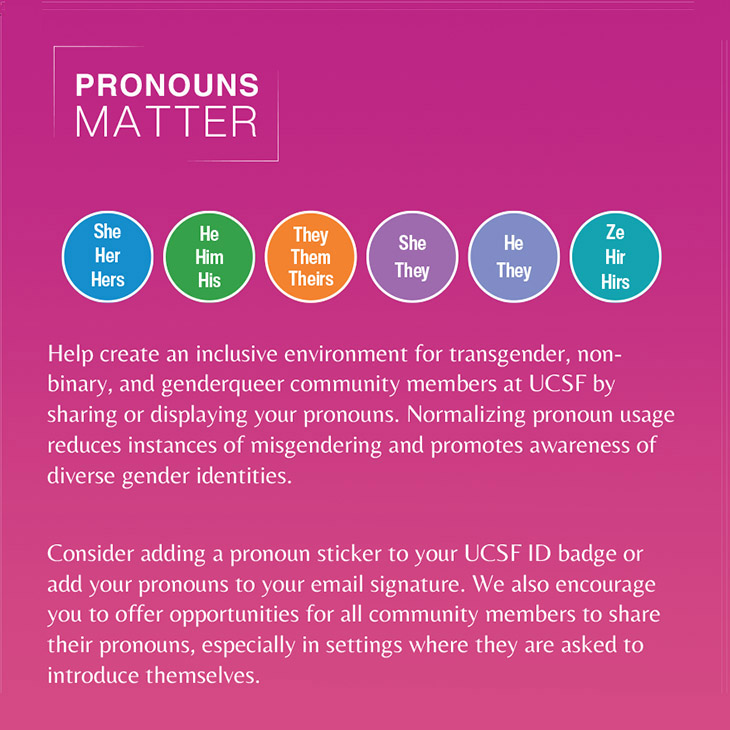 Pronouns Matter sticker flyer