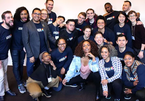 Participants and organizers of the 2018 UCSF LGBTQIA+ Health Forum gather