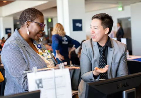 UCSF staff members consult